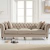 Gaze Cream Linen 3 Seater Sofa