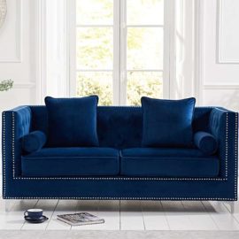 Blue Velvet 3 Seater Sofa