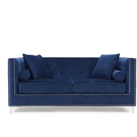 Blue Velvet 3 Seater Sofa