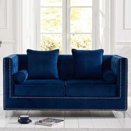 Blue Velvet 2 Seater Sofa