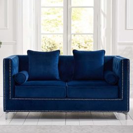 Blue Velvet 2 Seater Sofa