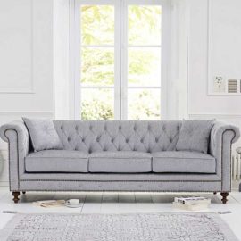 Gaze Grey Plush 3 Seater Sofa