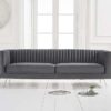 Gaze Grey Velvet 3 Seater Sofa