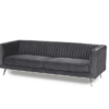 Gaze Grey Velvet 3 Seater Sofa