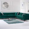 Green Velvet Corner Sofa