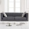 Grey Grey Velvet 2 Seater Sofa