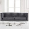 Grey Grey Velvet 2 Seater Sofa