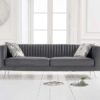 Gaze Grey Velvet 3 Seater Sofa