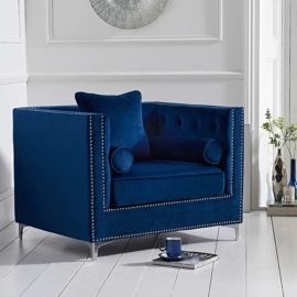 Blue Velvet Armchair