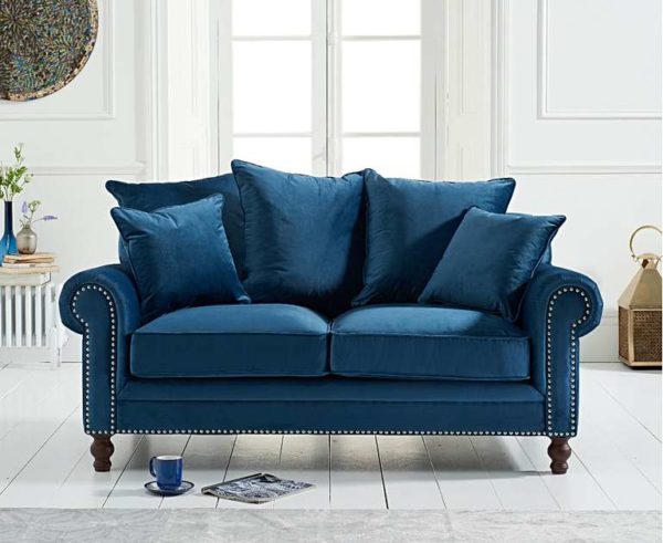 Blue Velvet 2 Seater Sofa