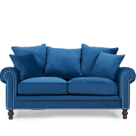 Blue Velvet 2 Seater Sofa