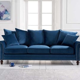 Blue Velvet 3 Seater Sofa