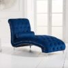 Blue Velvet Chaise Lounge