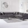 Grey Velvet Corner Sofa