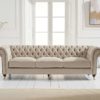 Gaze Cream Linen 3 Seater Sofa