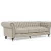 Gaze Cream Linen 3 Seater Sofa