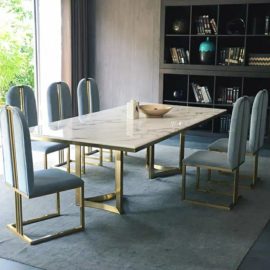 Gaze Large Ceramic Top Dining table 8 Chairs